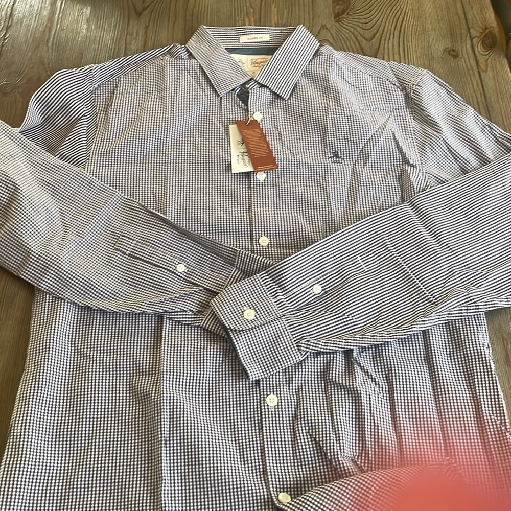 NWT Penguin Original Munsingwear Men’s long sleeve button up check shirt-Size M